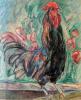 Tarkhoff, rooster, coq, chant, aquarelle, пение, акварель,