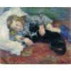 Tarkhoff, cat, sleeping_kinden chat endormi_impresionnistme_Тархов, спящий кот_импрессионизм